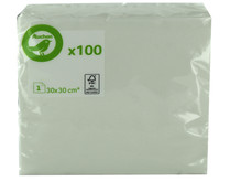 Servilletas de papel  desechables 30 x 30 cm 1 capa blancas ACTUEL 100 uds.
