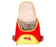 Mochila preescolar diseño de oso, color rojo y amarillo, PRODUCTO ALCAMPO, 24x25x13cm.