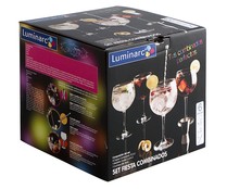 Set para combinados compuesto por 6 piezas, 4 copas 0,7 litros, medidor doble y cuchara LUMINARC.