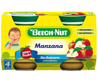 Tarrito de fruta (manzana) a partir de 4 meses BEECH NUT 2 x 130 g. Tarrito de fruta (manzana) a partir de 4 meses BEECH NUT 2 x 130 g.