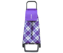Carro de compra con 2 ruedas, cuerpo de aluminio y bolsa cierre cordón color morado, 40 litros ROLSER.