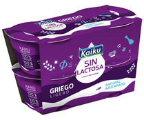 Yogur griego natural azucarado y sin lactosa KAIKU Sin lactosa 4 x 90 g.