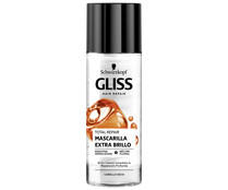 Mascarilla capilar con efecto extra brillo para cabellos secos GLISS Total repair de Schwarzkopf 150 ml.