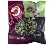 Revuelto de ajetes, espárragos trigueros y gambas PRODUCTO ALCAMPO 400 g.