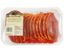 Bandeja con filetes de lomo de cerdo adobados de categoria extra CAYSAN 600 g.