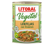 Lentejas con verduras LITORAL lata de 430 g.