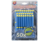 Caja con 50 dardos de foam para lanzadores, ONE TWO FUN ALCAMPO.