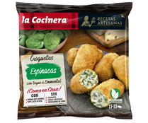 Croquetas de espinacas (100% nacionales) con un toque de queso Emmental LA COCINERA Receta artesanas 400 g.