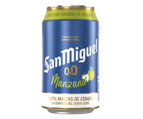 Cerveza (0,0% alcohol) con sabor a manzana SAN MIGUEL lata de 33 cl.