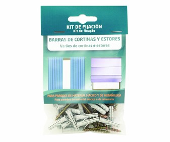Kit de fijación para barras de cortinas y estores Kit de fijación para barras de cortinas y estores