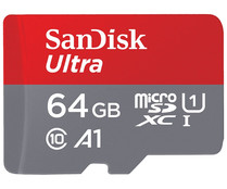 Tarjeta de memoria SANDISK Ultra MicroSDXC 64GB, hasta 100MB/s, clase 10. Tarjeta de memoria SANDISK Ultra MicroSDXC 64GB, hasta 100MB/s, clase 10.