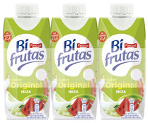 Leche con zumo de frutas mediterráneas y 0% materia grasa BIFRUTAS de Pascual 3 x 330 ml.