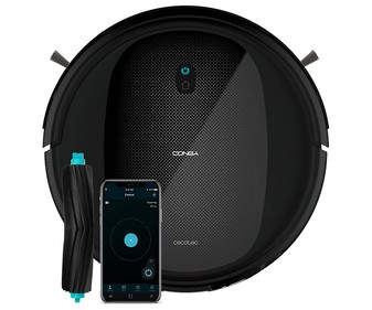 Robot aspirador y friegasuelos especial mascotas CECOTEC Conga Flash Connected Titanium, APP control, 1400Pa, cepillo BestFriend, mando a distancia.