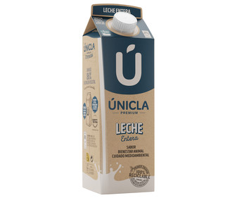 Leche de vaca entera de origen 100% gallega ÚNICLA 1 l.