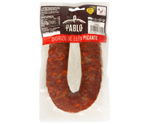 Chorizo de León picante, elaborado sin gluten CECINAS PABLO 450 g.