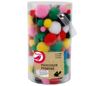 Pack manualidades 200 pompones tamaños y colores surtidos, PRODUCTO ALCAMPO.