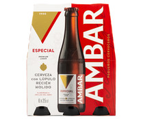 Cervezas AMBAR ESPECIAL pack de 6 uds. x 25 cl.
