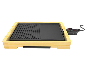 Plancha de asar COMELEC EG 7404, base de bambú, 2000W, superficie 245 x 346mm, termostato regulable. Plancha de asar COMELEC EG 7404, base de bambú, 2000W, superficie 245 x 346mm, termostato regulable.