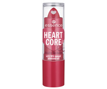 Bálsamo labial nutritivo con forma de corazón en el centro, fragancia frutal y tono 01 rojo ESSENCE Heart core.