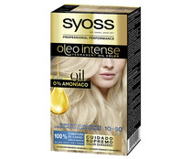 Tinte de pelo permanente tono 10-50 rubio claro ceniza SYOSS Oleo intense.