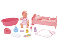 Megaconjunto de bebé de 35cm con bañera, cama y accesorios,13 piezas, ONE TWO FUN ALCAMPO.