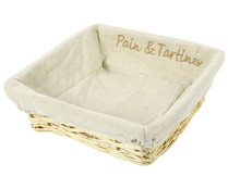 Cesta cuadrada de mimbre con cubierta de tela, 22,5cm., GERS.