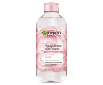 Agua micelar con rosas, para piel apagada y sensible GARNIER Skin active 400 ml.