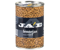 Lentejas cocidas JAE lata de 250 g.