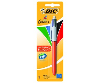 Bolígrafo retráctil roller, punta media, grosor 0.8mm, varios colores BIC 4 colours fine. Bolígrafo retráctil roller, punta media, grosor 0.8mm, varios colores BIC 4 colours fine.