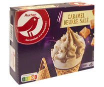 Conos de helado de vainilla con caramelo de mantequilla salada PRODUCTO ALCAMPO 6 x 120 ml.