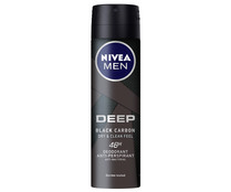 Desodorante en spray para hombe con carbón negro NIVEA Men deep 150 ml.