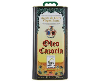Aceite de oliva virgen extra,. Denominación de Origen Sierra de Cazorla OLEO CAZORLA lata de 5 l. Aceite de oliva virgen extra,. Denominación de Origen Sierra de Cazorla OLEO CAZORLA lata de 5 l.