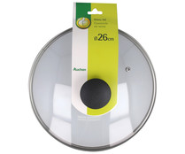 Tapa de vidrio con salida de vapor para ollas y sartenes, 26cm. PRODUCTO ECONÓMICO ALCAMPO