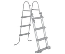Escalera para piscina con 4 peldaños, altura máxima 1,07m. BESTWAY.