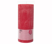 Vela cilíndrica 20cm en color rojo, ACTUEL.