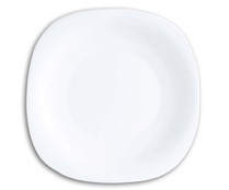 Plato llano cuadrado de vidrio color blanco, 26cm., Carine LUMINARC.