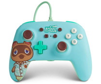 Mando con cable Pro para Nintendo Switch diseño Tom Nook, Animal Crossing, color crema, POWER A.