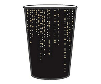 Set de 10 vasos desechables de cartón decorado, 20 cl, ACTUEL. Set de 10 vasos desechables de cartón decorado, 20 cl, ACTUEL.