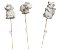 Pack 3 sticks animales terracota 30cm, GARDEN STAR ALCAMPO.