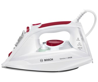 Plancha de vapor BOSCH Sensixx'x DA30 TDA302801W, suela cerámica, potencia 2400W. Plancha de vapor BOSCH Sensixx'x DA30 TDA302801W, suela cerámica, potencia 2400W.