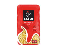 Pasta plumas Nº 6 GALLO 450 g.
