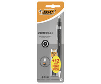 Portaminas Bic Criterium de 0.7mm + 12 minas con goma de borrar. BIC.