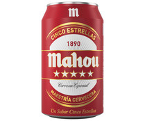 Cerveza  MAHOU 5 ESTRELLAS Lata 33 Centilitros - Alcampo