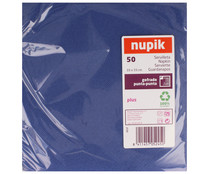Servilletas desechables doble capa color azul, 33x33cm. NUPIK 50 uds.