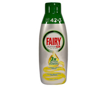 Detergente lavavajillas gel limón FAIRY PLATINUM 42 + 3 lav. 900 ml. Detergente lavavajillas gel limón FAIRY PLATINUM 42 + 3 lav. 900 ml.