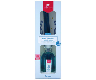Ambientador de varillas con a aroma bebé y colonia (ternura) CRISTALINAS 90 ml.. Ambientador de varillas con a aroma bebé y colonia (ternura) CRISTALINAS 90 ml..