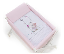 Minicuna de madera de haya con patas en forma de tijera, PISPAS.
