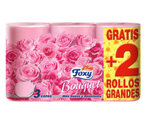 Papel higiénico tres capas  con aroma a rosa FOXY Bouquet   Fds.