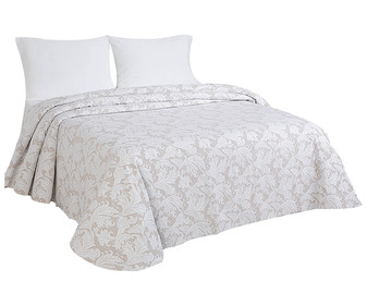 Colcha para cama doble con diseño hojas integrado en el tejido, modelo Damasco, 240x260cm., LUTEX. Colcha para cama doble con diseño hojas integrado en el tejido, modelo Damasco, 240x260cm., LUTEX.