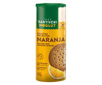 Galletas sabor naranja sin lactosa y sin gluten (controlado por FACE) NOGLUT de SANTIVERI 195 g.